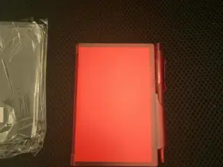 Rød Notesbog m/kuglepen