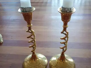 2 snogede messing lysestager