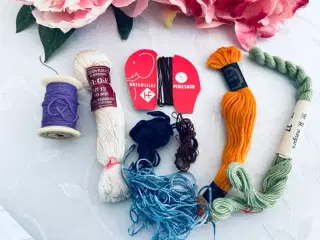 Broderigarn blandet rester 