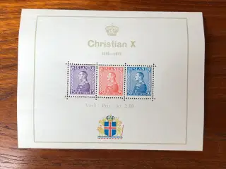 Frimærker. Island miniark Chr. X fra 1937