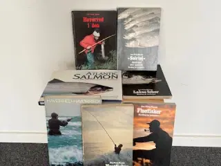 Diverse bøger  om fiskeri efter laks og ørred