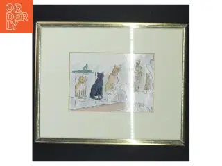 Indrammet billede med katte (str. 26x21x1 cm)