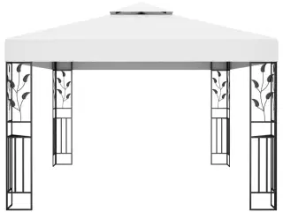 Pavillon med dobbelttag 3x4 m hvid