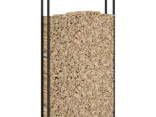 Brændestativ 110x28x214 cm stål matsort