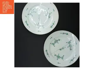 Porcelænstallerkener med blomstermotiv (str. Ø 23 cm)