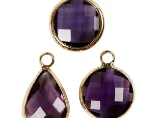 Smykkevedhæng, H: 15-20 mm, hulstr. 2 mm, lilla, 1 pk.