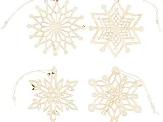Elegant ophæng i lyst træ - 8 stk. 7 cm