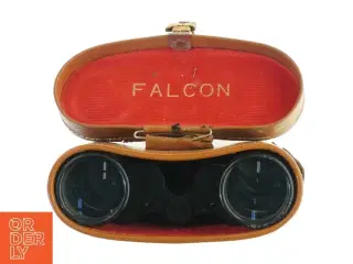 Vintage kikkert med læderetui fra Falcon (str. 20x21,5x9,5 cm)