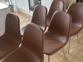 Spisebordsstole cognac-farvet kunstlæder