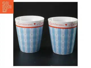 Porcelænskrus sæt fra Falby (str. 2 stk Ø 9 cm længde 10 cm)