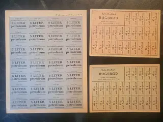 WW2 - 3 Ark rationeringsmærker