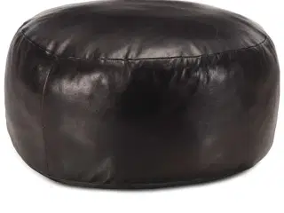 Puf 60 x 30 cm ægte gedeskind sort