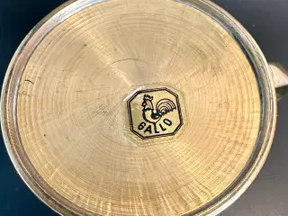 Vintage krus af messing, sølvplet og stål