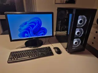 Ryzen 5 Gaming PC med Skærm og Tilbehør