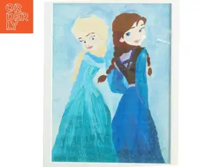Anna og Elsa billede (str. 43 x 33 cm)