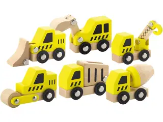 VIGA Minibiler - 6 Konstruktionsbiler i Træ