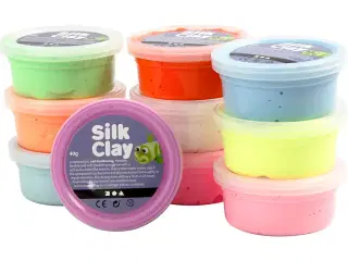 Silk Clay®, Basic 2, ass. farver, 10x40g/ 1 pk.