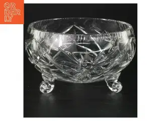 Slebet krystalskål på fødder - Ø 17 cm