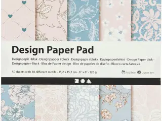Designpapir i blok, 120 g, rosa, 50ark/ 1 pk.