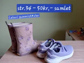 Viking sneakers og Celavi gummistøvler str.34 