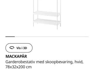 Hvidt garderobestativ 