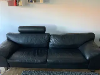 Granada 3+2,5 person sort læder sofa