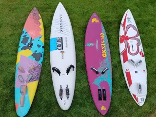 Surfboards 4 stk. inkl. finner master bomme sejl
