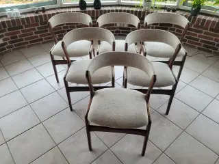 6 stk. T21 spisebordsstole teaktræ 