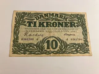 10 Kroner 1945 D Danmark - Dårlig stand