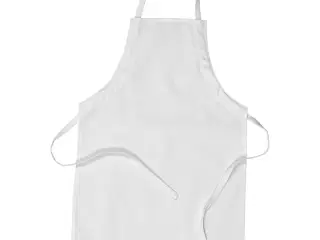 Børneforklæde i 100% bomuld - Hvid, 4-6 år