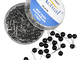 Kortnål 17 mm, Sort - 100 stk. i pakke