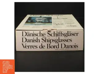 Glasklar danske skibs-snapseglas fra Holmegaard (str. 3,5 cl)