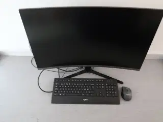 Samsung C32R500FHR 32" + keyboard & mus