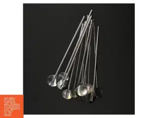 12 Lange skeer til gløgg af rustfrit stål cocktailskeer (str. 19 cm)