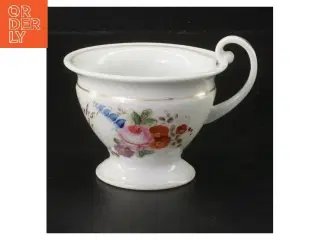 Dekorativ kaffekop med blomstermønster (str. Ø 9 cm højde 7 cm)