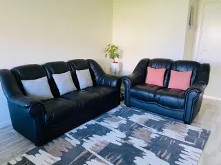 2+3 persons sofa i ægtelæder