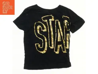 Sort T-shirt med stort guldfarvet STAR-print fra Royal Rebels (str. 134)