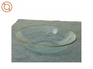 Glasskål med Blonde Dekoration og Guldkant (str. 22 x 5 cm)