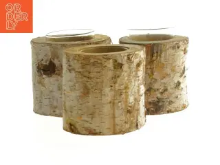 Broste Sæt med tre birketræ fyrfadsstager (str. 8 cm)