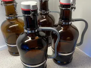 Glasflaske 2 ltr. med patent prop.