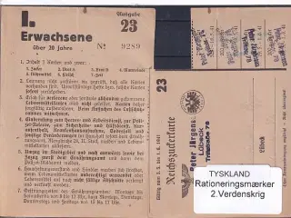 Tyskland - Rationeringsmærker - 2. Verdenskrig