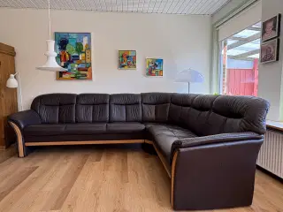 Nordisk komfort hjørnesofa i læder