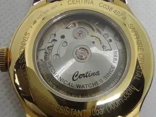 Certina DS Powermatic 80 – Guld PVD / Læder – Unde