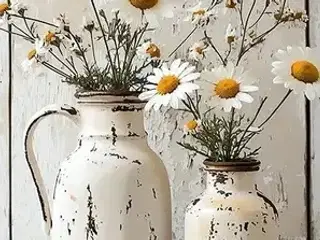 * Lærredsmaleri/tryk; Smukke blomster/Tusindfryd