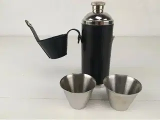 Fin lommelærke i stainless steel med 2 stk. bægre