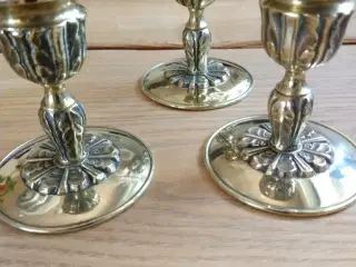 3 smukke messing lysestager