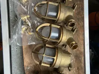 5x messing skotlamper / bulkhead cage lights –