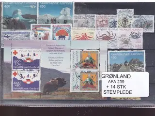 Grønland - AFA 239 + 14 Stk. - Stemplet