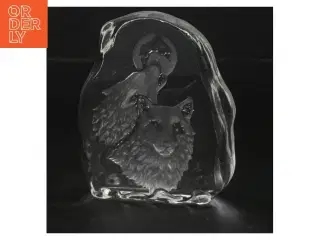 Dekorativ ulvekrystal figur (str. 11x10 cm)