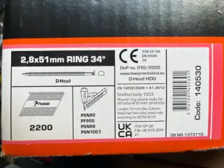 Paslode pistolsøm 2,8x51mm RING 34